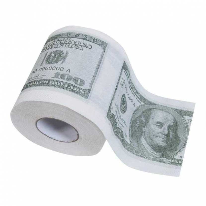 2pc drôle de billet de cent dollars Rouleau de papier toilette Rouleau  d'argent 100 $ Nouveau cadeau Papier toilette Papier hygiénique Papier pâte  à bois